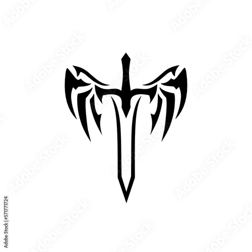 illustration vector graphic of tribal art sword