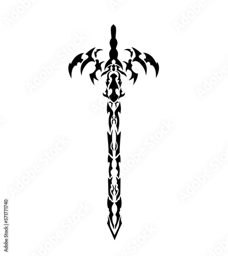 illustration vector graphic of tribal art sword
