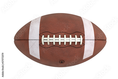 American football rugby ball on transparent background