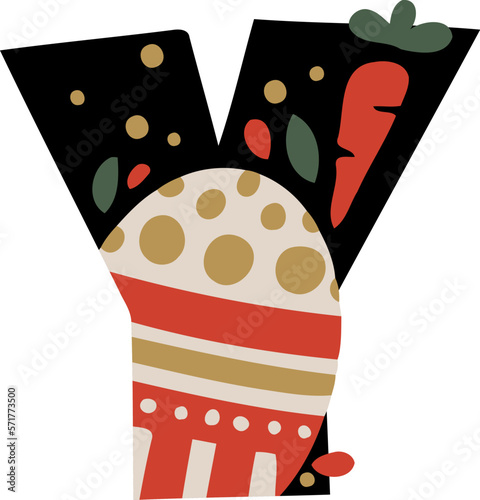 Easter Egg Typography Letter Y