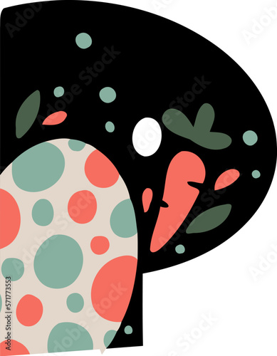 Easter Egg Typography Letter P