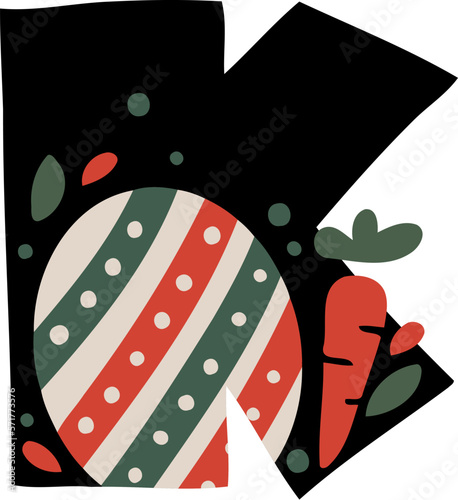 Easter Egg Typography Letter K