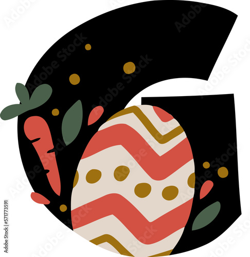 Easter Egg Typography Letter G
