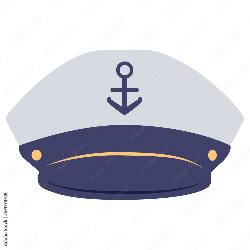 Boquilla fácil de lastimarse Al por menor Gorra o sombrero de capitán de barco a color Stock Vector | Adobe Stock