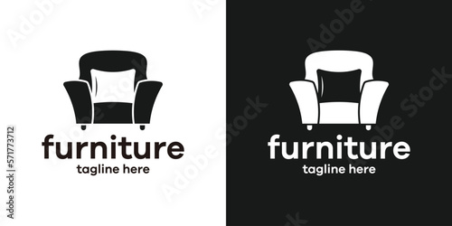 logo design furniture simple icon vector illustration
