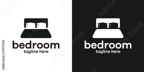 logo design bedroom simple icon vector illustration