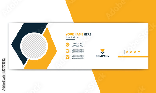 Email signature template design. Creative corporate mail business email signature banner.