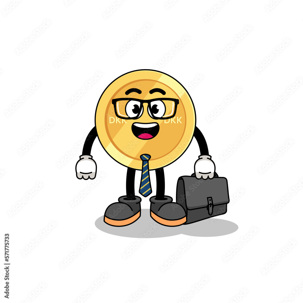 danish krone mascot as a businessman danish krone mascot as a businessman