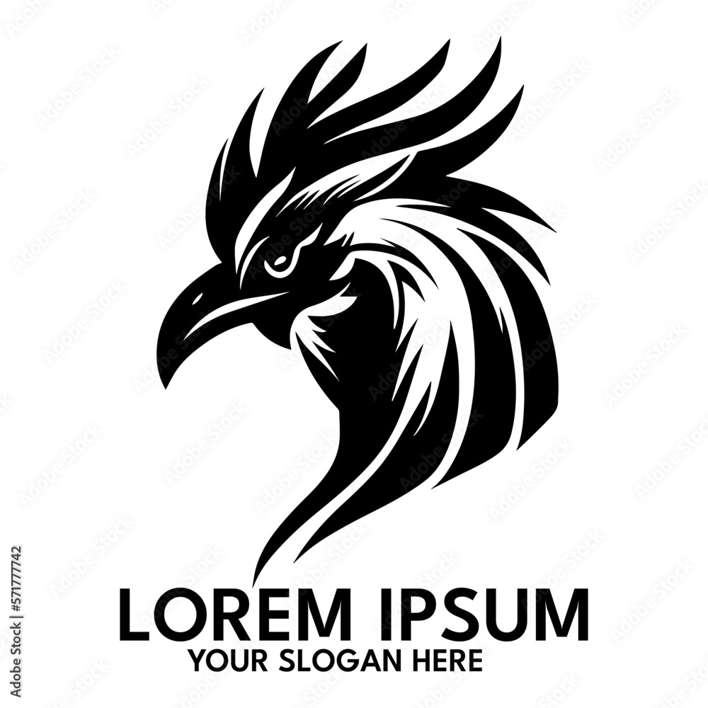 Rooster silhouette, logo style vector illustration Rooster silhouette, logo style vector illustration