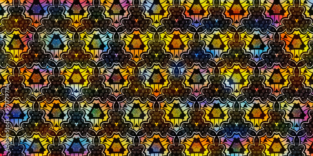 Multicolored African fabric – Seamless and textured pattern, high definition photo