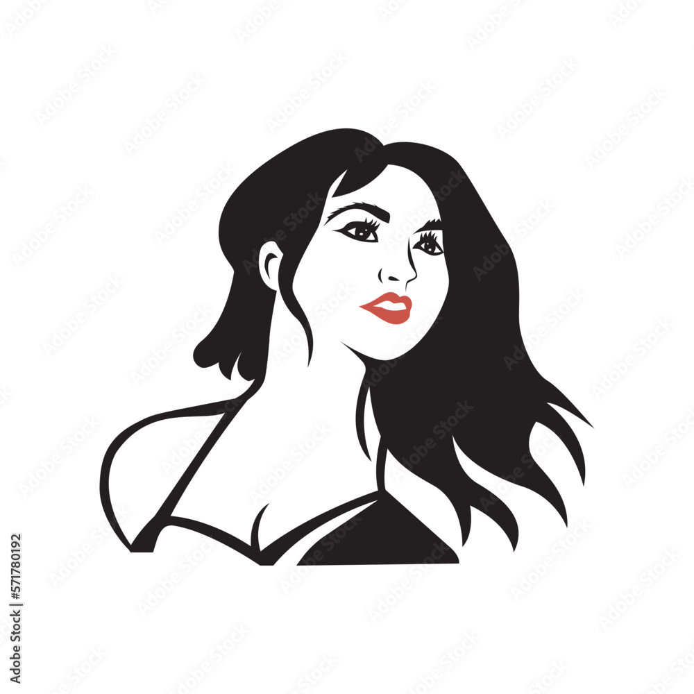 beautiful woman stylish black abstract illustration vector design beautiful woman stylish black abstract illustration vector design