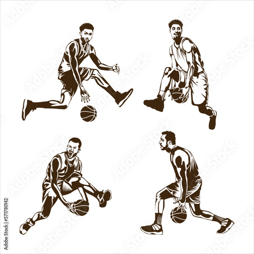 basketball player line art design