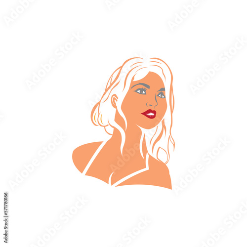 beautiful woman stylish abstract illustration color vector design