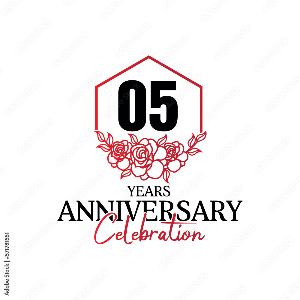 05 years anniversary logo luxurious anniversary vector design celebration 05 years anniversary logo luxurious anniversary vector design celebration