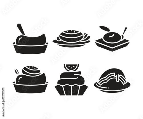 cake and dessert icons set vector illustration