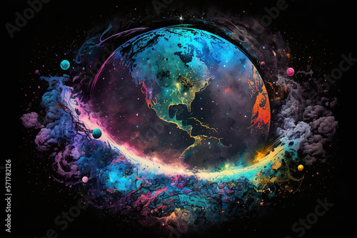 World of galaxy Generative AI photo