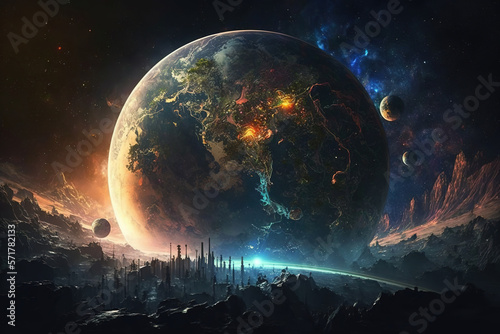 World of galaxy Generative AI photo