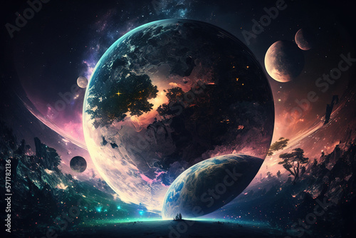 World of galaxy Generative AI photo