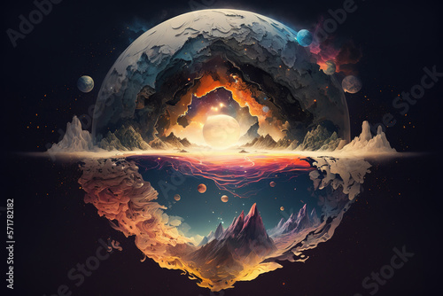 World of galaxy Generative AI photo