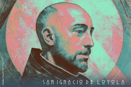 Art portrait of Saint Ignatius of Loyola photo