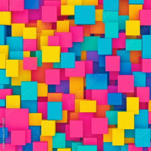 Colorful Blocks Art Design Generative Art Background