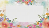 pastel light background with flowers for a spring greeting card with a copy space for text. Generative AI