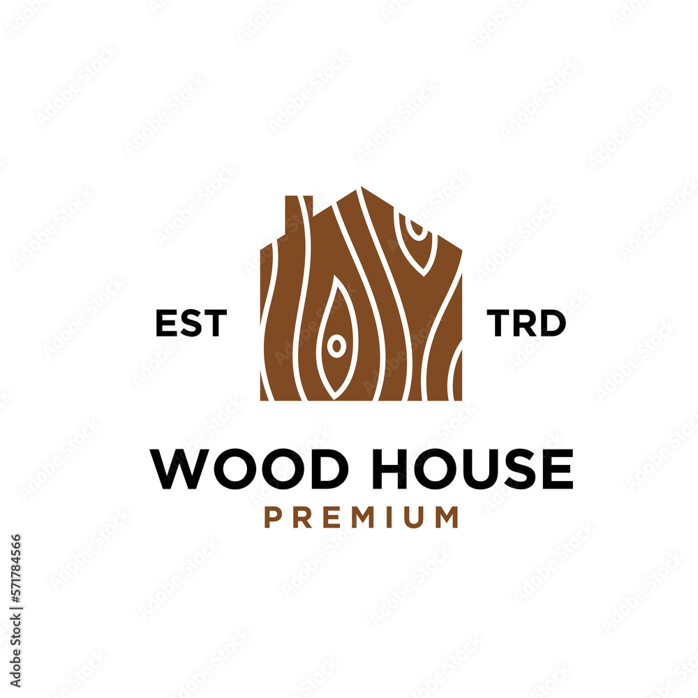 Fototapeta premium wood house icon design vector illustration minimal modern design