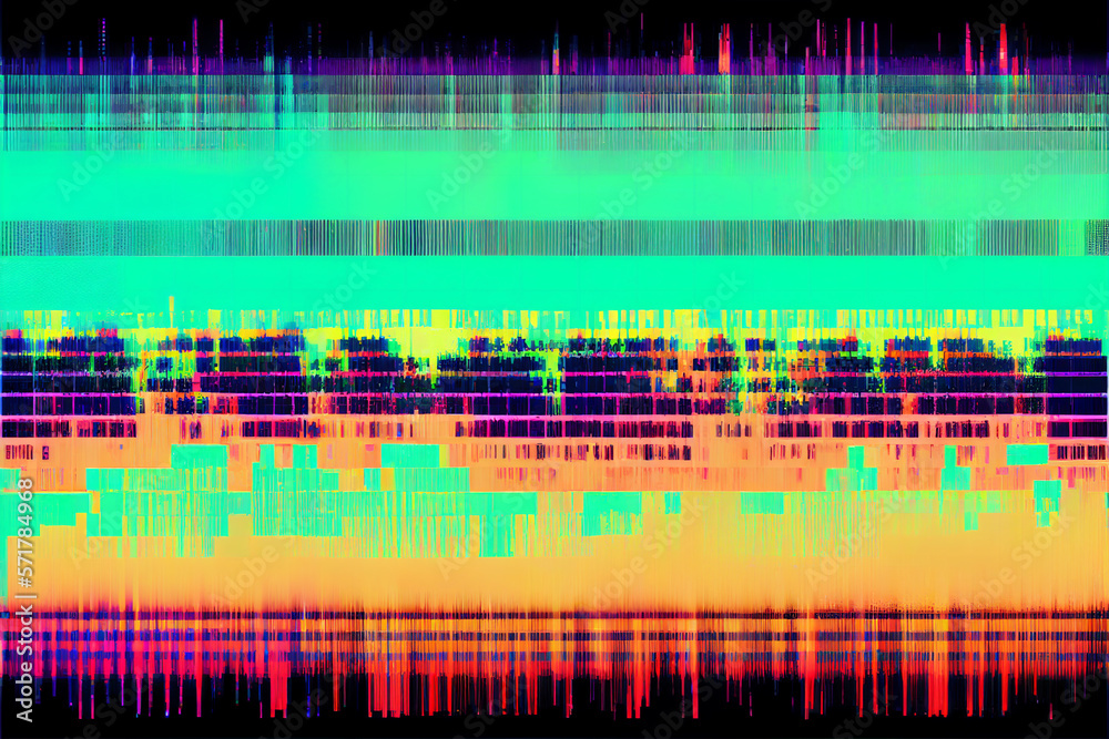 Abstract colorful painting glitch texture created with Generative AI.