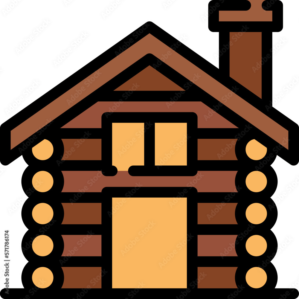 cabin flat icon