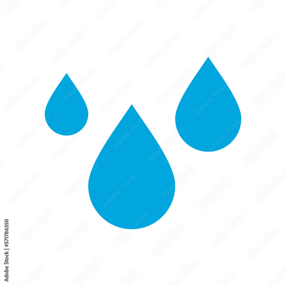 blue rain drop icon vector illustration on white background. blue rain drop icon vector illustration on white background.