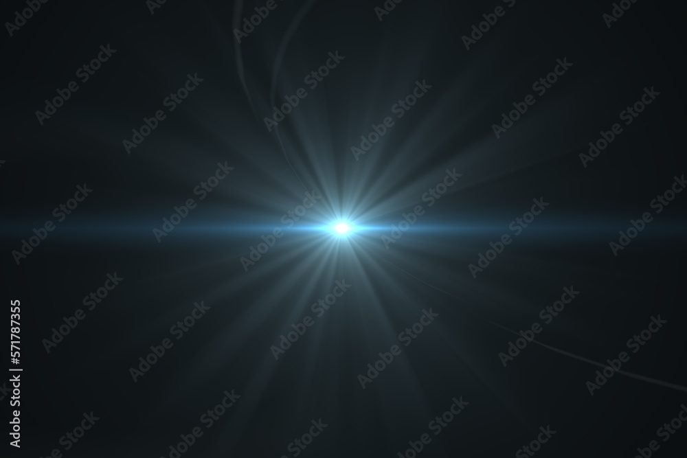 Natural, lens flare on the black background