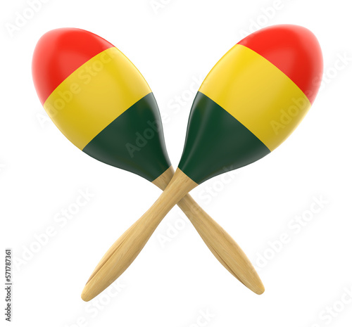 Pair of Wooden Maracas Isolated