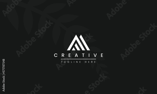 AA simple letter logo design with isolated white background
