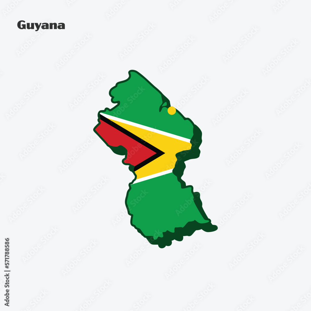 Guyana Country Flag Map Infographic Stock Vector Adobe Stock