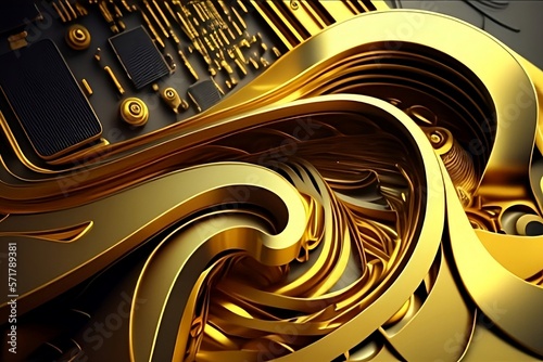 abstract fractal Golden background photo