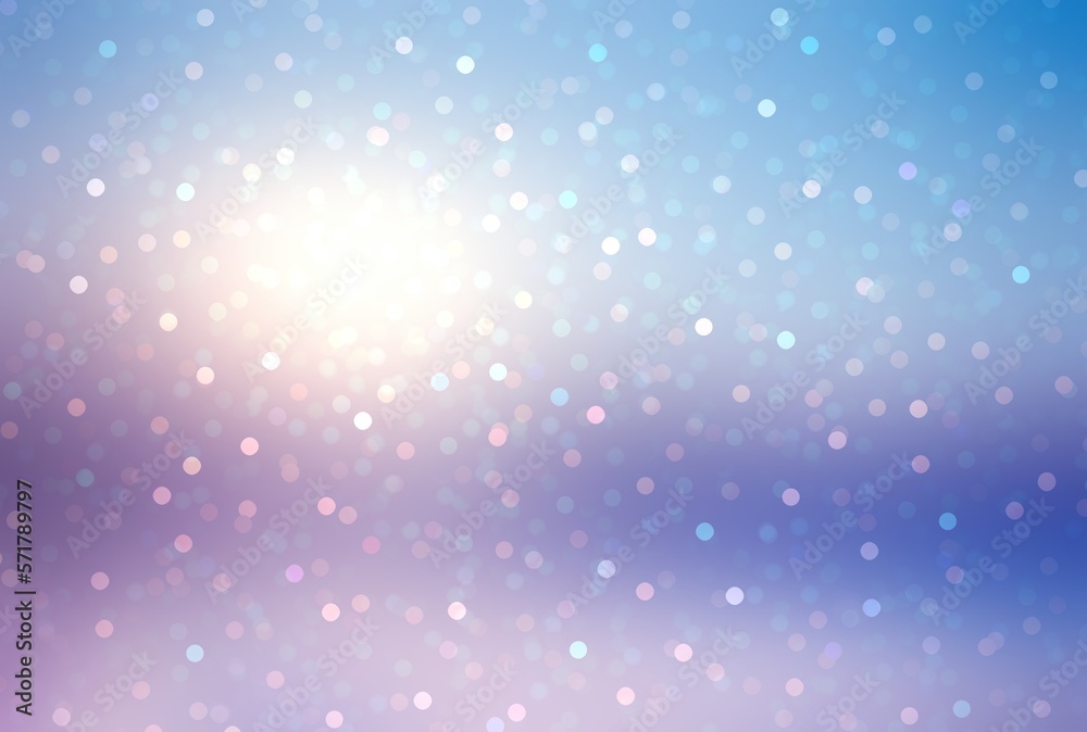 Brilliance bokeh of falling snow on winter defocus landscape background. Sunshine glittering outdoor blur textured backdrop. 