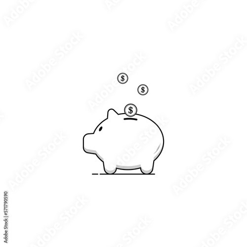 Piggy bank icon isolated vector graphics