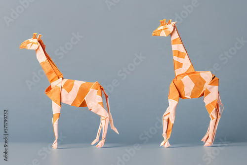 Canvas Print Giraffe Origami