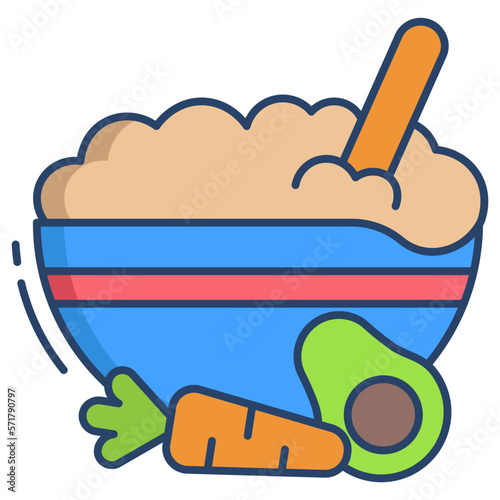 avocado and carrot puree icon