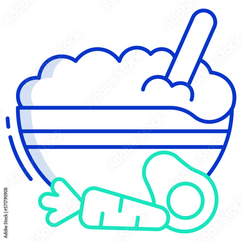 avocado and carrot puree icon