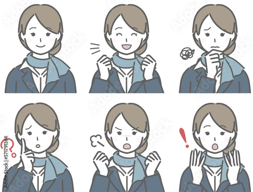 スチュワーデスの色々な表情