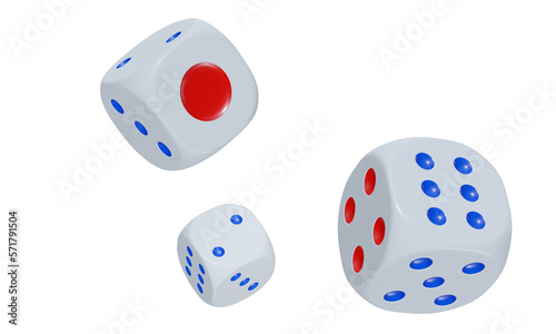 Photography isolated dice for casino or gambling concept
