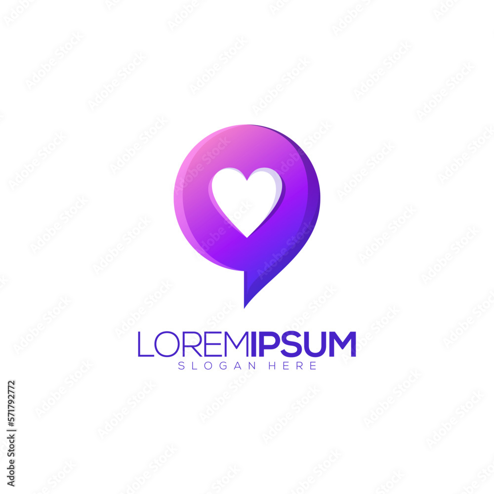 Awesome Love Chat Icon Premium Logo Vector