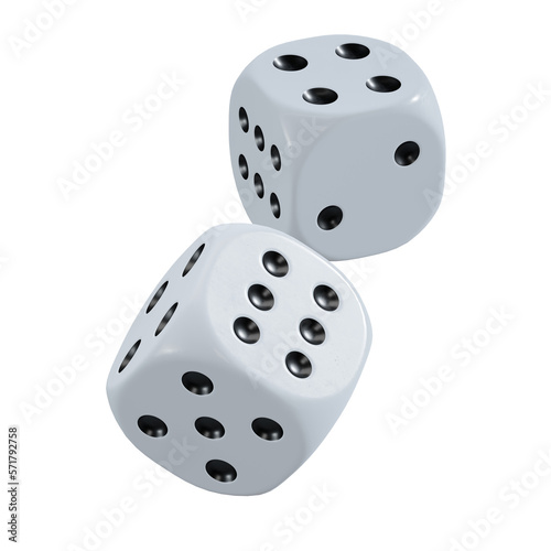 isolated dice for casino or gambling concept