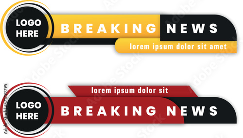 geometric colorful lower thirds set template vector. modern, simple, clean design style.