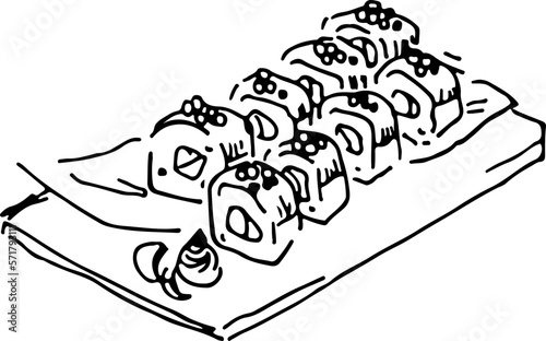 sketch sushi roll
