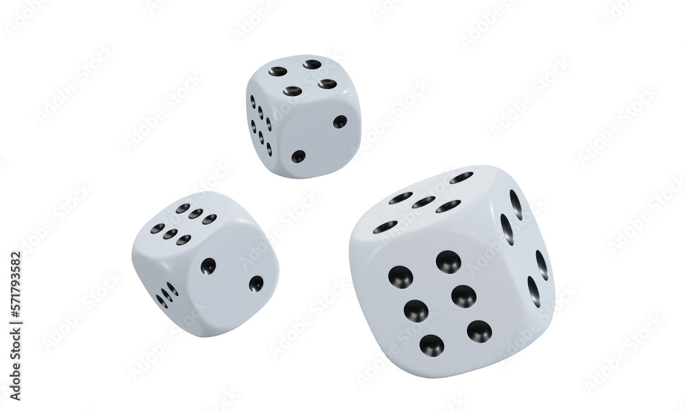 isolated dice for casino or gambling concept