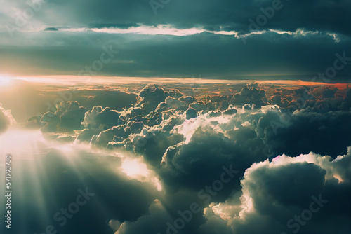 Wallpaper of cloudscape background. generative ai