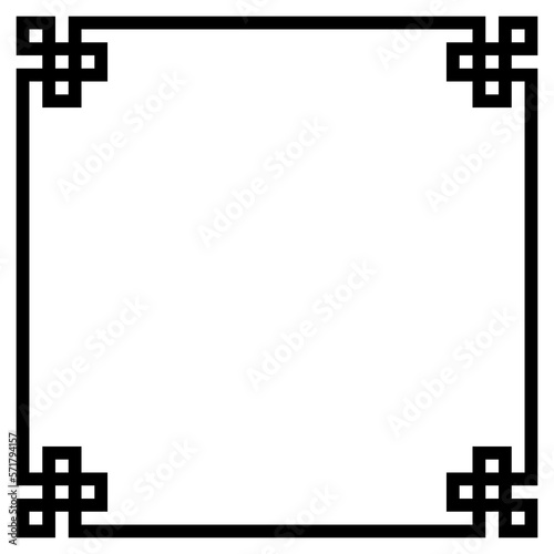 Obraz na plátne Decorative black border frame, vector illustration isolated on white background,