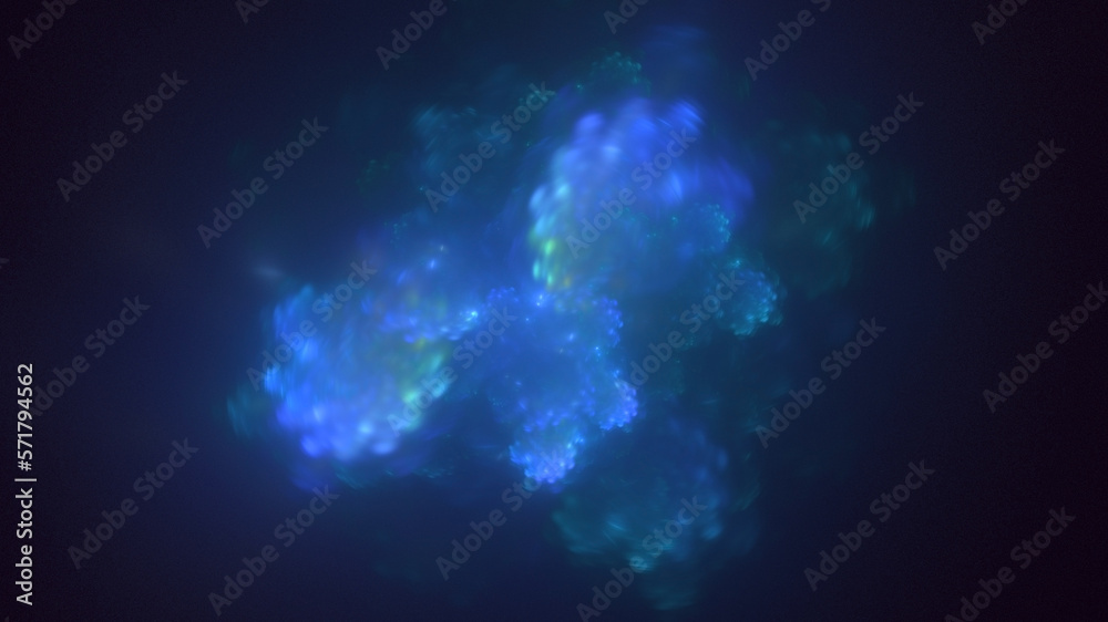 Fototapeta premium 3D rendering abstract blue fractal light background